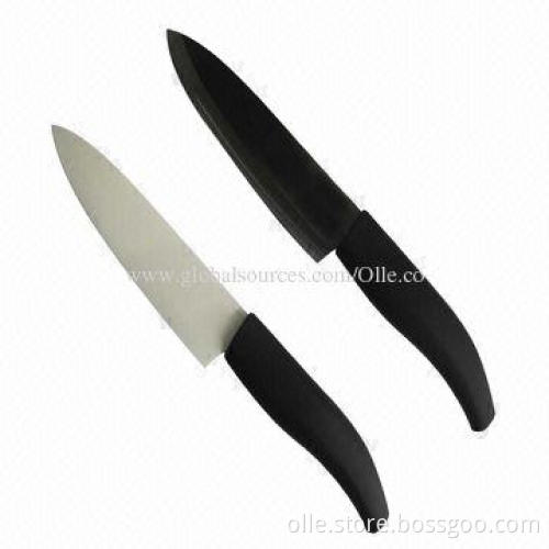 Black and White Ceramic Chef Knife with PP Sheath
